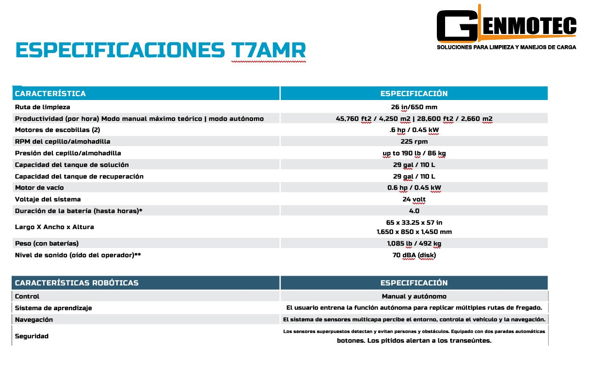 Fregadora de suelos robótica T7AMR